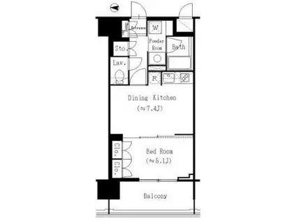 パークキューブ板橋本町(1DK/14階)の間取り写真