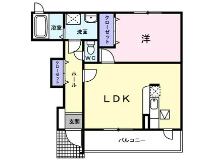 ニューリバーサイド(1LDK/1階)の間取り写真