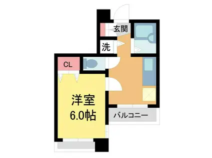 APRICITY西宮駅前(1K/2階)の間取り写真