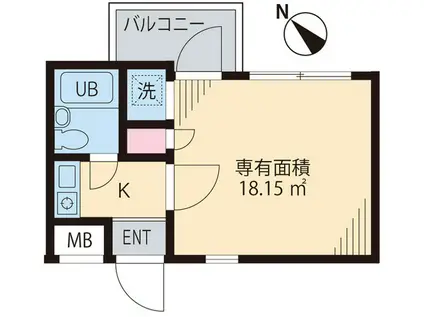 中目黒五番館(1K/2階)の間取り写真