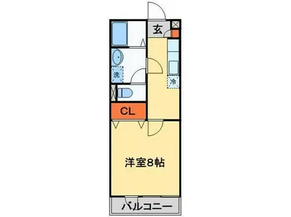 ラポールⅠ(1K/1階)の間取り写真