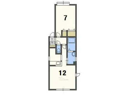リオン栄通(1LDK/2階)の間取り写真