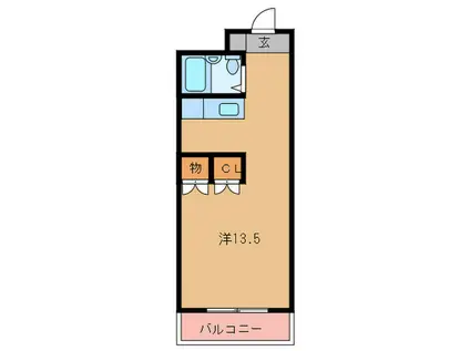 ジョイフル古賀(ワンルーム/3階)の間取り写真