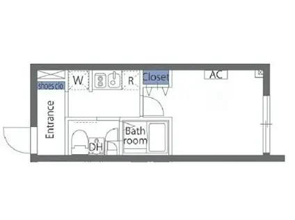 アヴァンタージュ大井町(1K/2階)の間取り写真