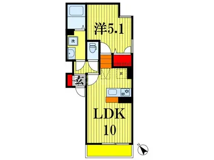 UP STONE 大神宮(1LDK/2階)の間取り写真