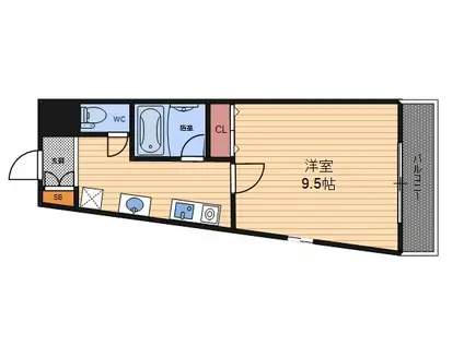 ヴィレッタ福島(1K/7階)の間取り写真