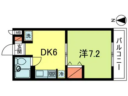 方南シティハイツ(1DK/1階)の間取り写真