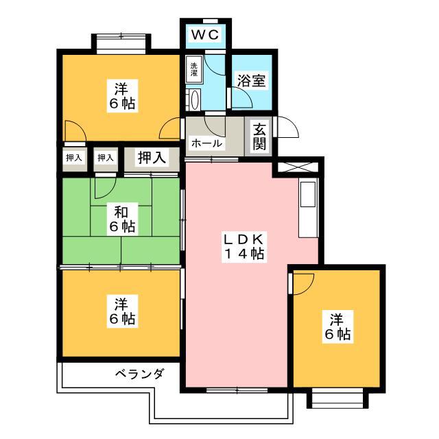 第二ゴトウハイツ(4LDK/2階)の間取り写真