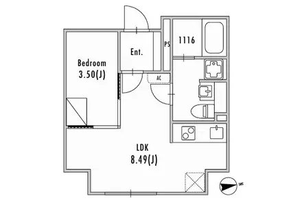 GRAN PASEO大森III(1LDK/4階)の間取り写真