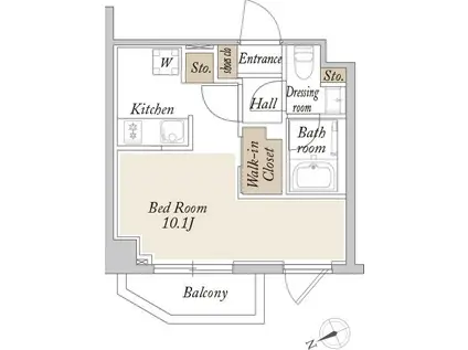 ORSUS新江古田(ワンルーム/1階)の間取り写真