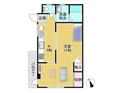 松本ビル(1K/3階)の間取り写真