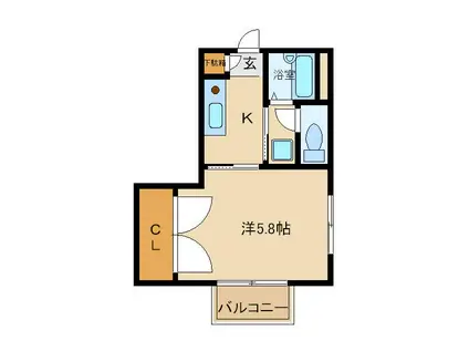 シャーメゾン今井(1K/2階)の間取り写真