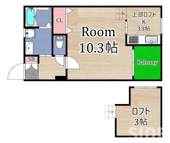 MASSIMO関目(1SK/1階)の間取り写真