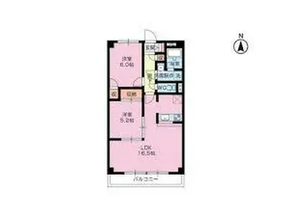 コート沼津(2LDK/1階)の間取り写真