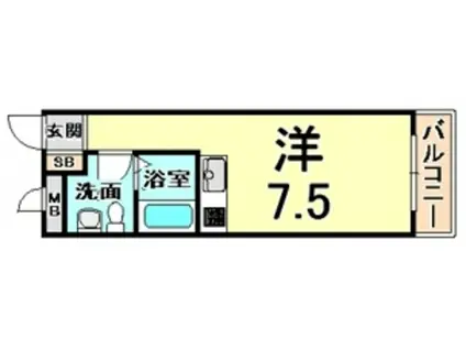 ラレジデンス尼崎(ワンルーム/3階)の間取り写真