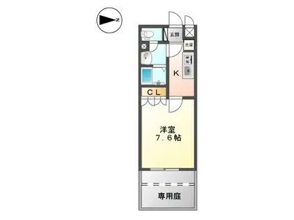 カトル・セゾン(1K/1階)の間取り写真