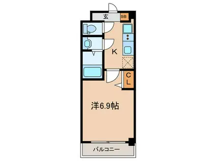 アドバンス神戸レイソレ(1K/2階)の間取り写真