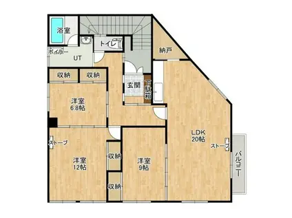 第2高橋ビル(3LDK/3階)の間取り写真