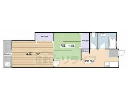 サニーコーポK(2DK/4階)の間取り写真