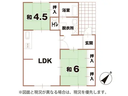 ハイツフローラ(2LDK/2階)の間取り写真