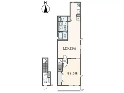 グランパレス国立(1LDK/1階)の間取り写真
