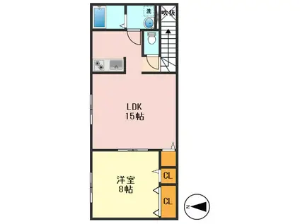 エスパーダ亀有(1LDK/3階)の間取り写真