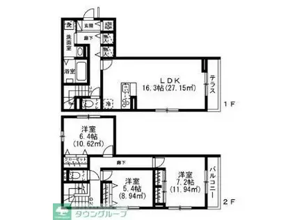 KTレジデンス(3LDK/1階)の間取り写真