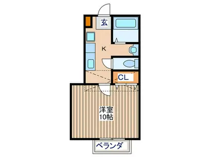 アスティオン荒井III(1K/2階)の間取り写真