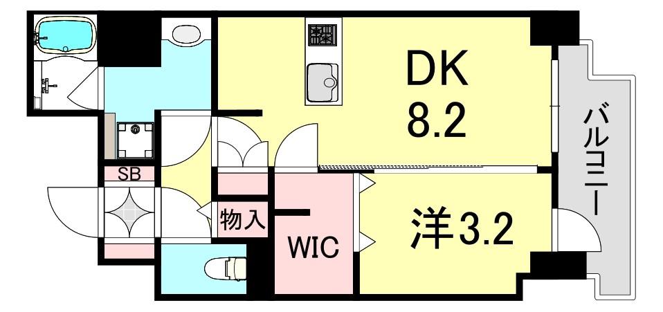 エステムコート神戸元町IIザ・サロン(1DK/11階)の間取り写真