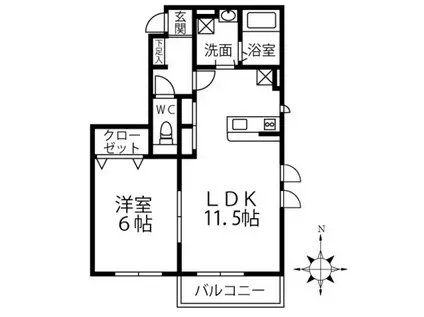 アネックス(1LDK/1階)の間取り写真