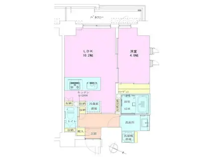 恵比寿レジデンス弐番館(1LDK/7階)の間取り写真