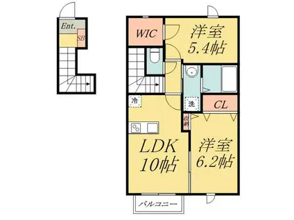 プランドール(2LDK/2階)の間取り写真