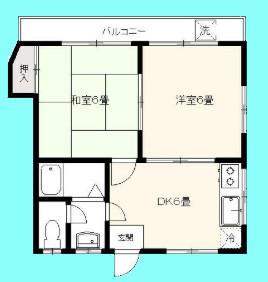 サンハイツ大森(2DK/2階)の間取り写真