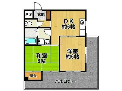 M・QUARTET(2DK/3階)の間取り写真