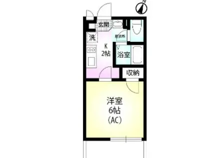 JR京浜東北線 浦和駅 徒歩7分 4階建 築11年(1K/3階)の間取り写真