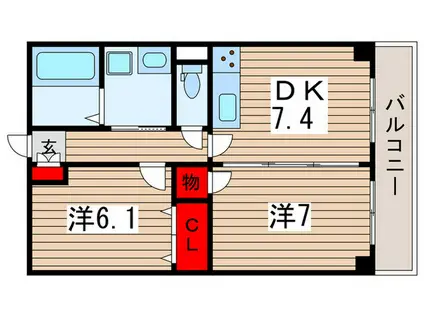 斉藤マンション(2DK/6階)の間取り写真