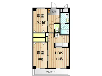 ウエストアール(2LDK/1階)の間取り写真
