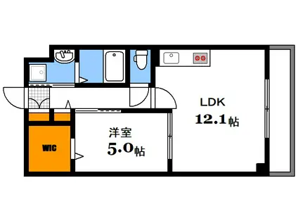 南観音FLATS(1LDK/5階)の間取り写真