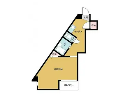 メゾンクレスト(1K/4階)の間取り写真