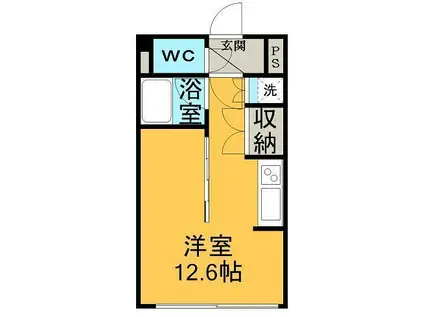 第1ワコーハイツ(ワンルーム/2階)の間取り写真