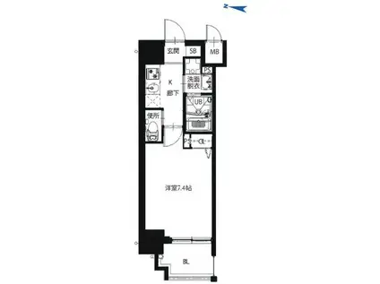 プレイシズ シンオオサカ(1K/6階)の間取り写真