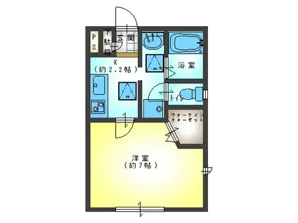 STUDIO S(1K/1階)の間取り写真