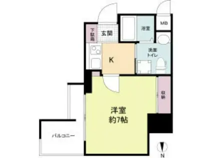 セレニテ梅田ルフレ(1K/14階)の間取り写真