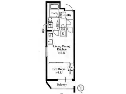 カーサピアッツァ二子玉川(1LDK/3階)の間取り写真