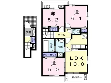 エルフォルク・スカイM(3LDK/2階)の間取り写真