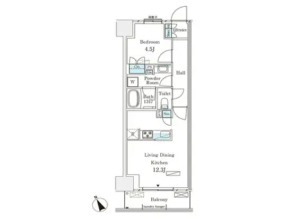 パークナードフィット南青山GARDEN(1LDK/3階)の間取り写真