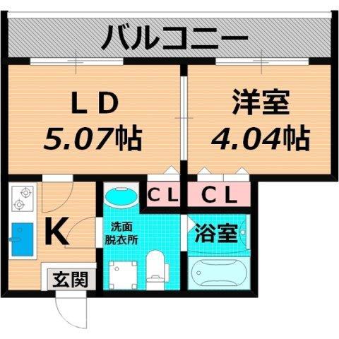 ETC緑橋(1LDK/5階)の間取り写真