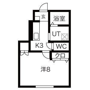 サンブライト上野町(1K/1階)の間取り写真