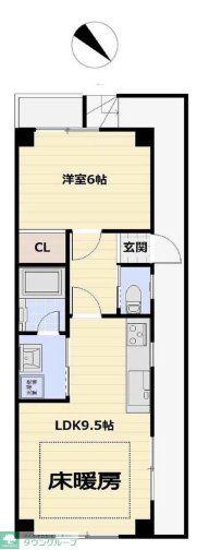 西つつじケ丘1丁目(1LDK/2階)の間取り写真