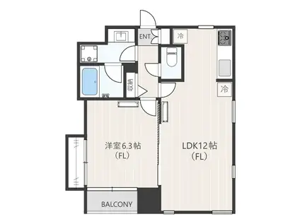 レスモア(1LDK/2階)の間取り写真
